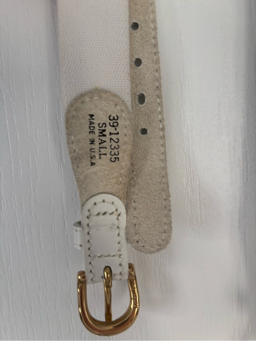3 Classic Leather-Trim Women's Belts - White, Brown, Navy - Picture 3 of 5